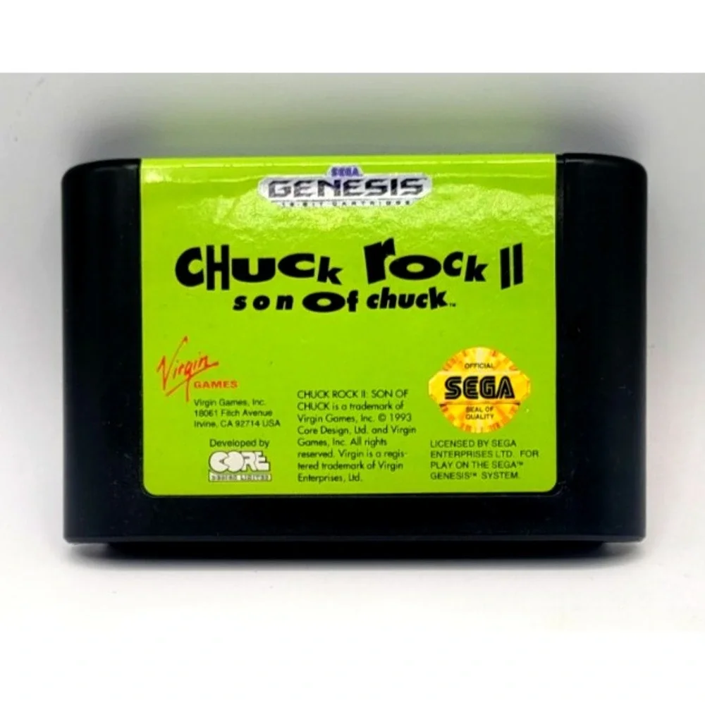 Chuck Rock II: Son of Chuck (Sega Genesis, 1993) CARTRIDGE ONLY TESTED & WORKS